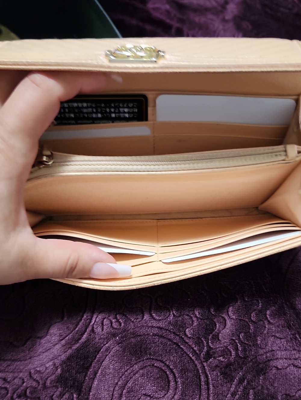 CHANEL Blush Tan Folded Leather Wallet - Picture 7 of 12